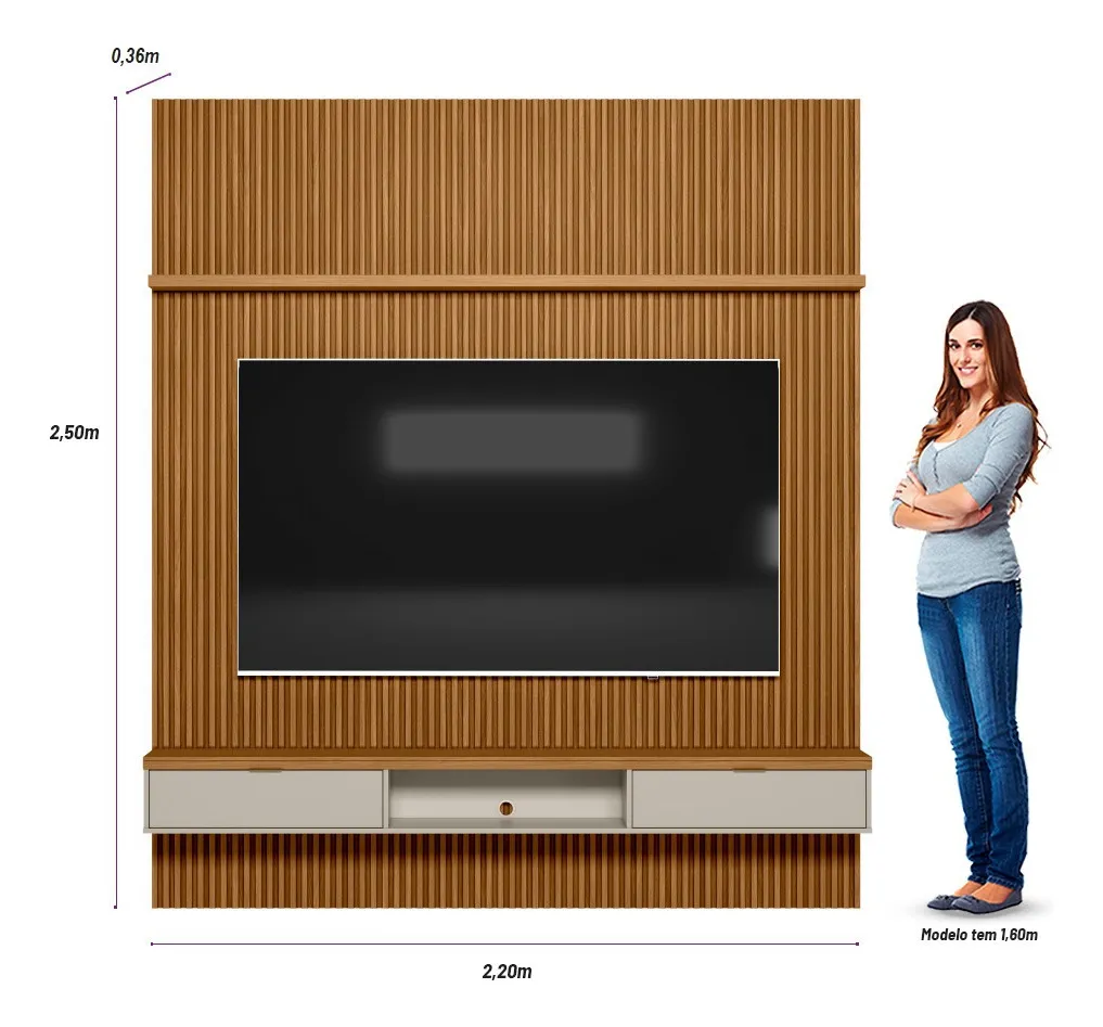 PAINEL RIPADO LINEA MODULAR 2.2 NICH PRAT...