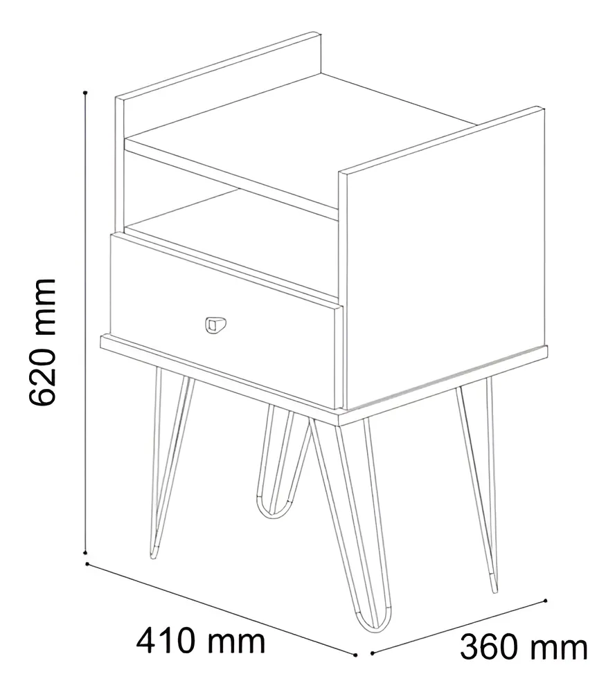 MESA DE CABECEIRA PATRIMAR BILL OFFWHITE
